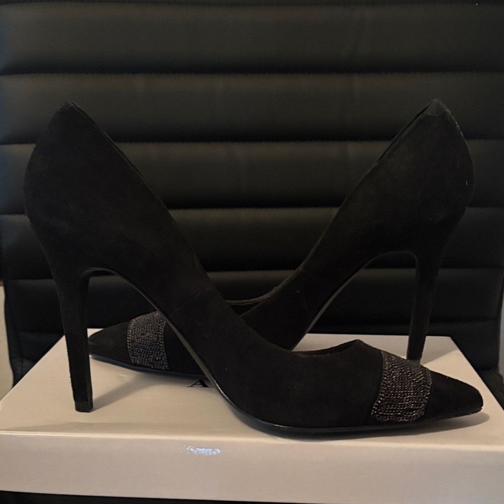 INC International Concepts Black and Silver Heels
